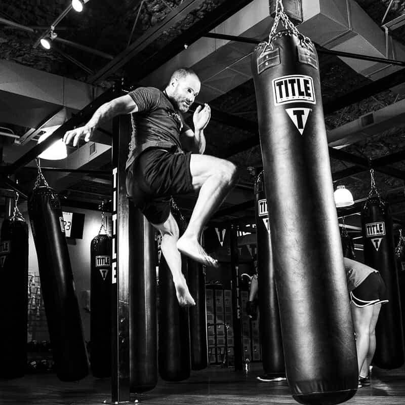 Mixed Martial Arts Lessons for Adults in Staten Island NY - Flying Knee Black and White MMA